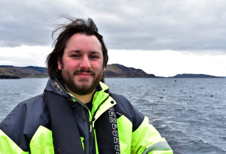 Iskander Bond, Research and Technical Specialist, at Seaweed Farm site on west coast of Scotland